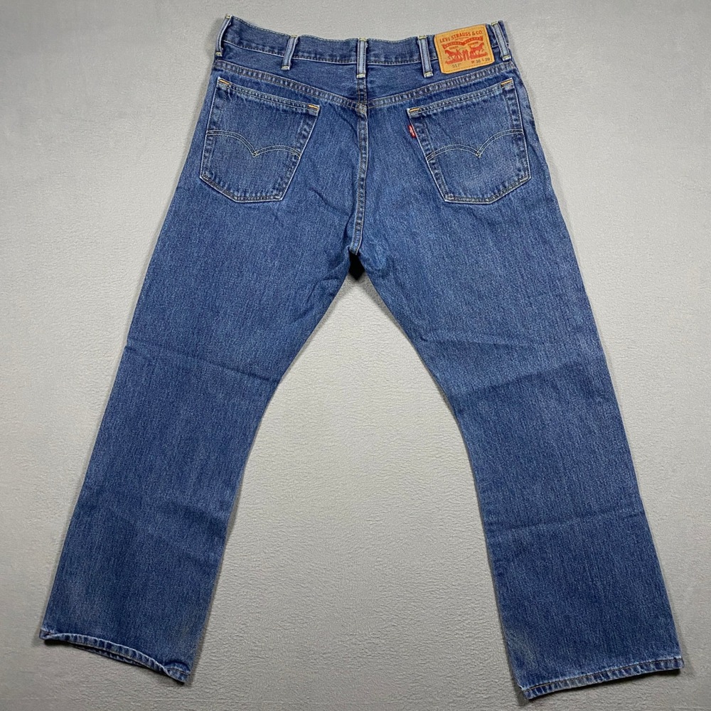 Levi's 517 Bootcut Jeans Mens 36x29 Blue Denim Slim Fit Cotton - Picture 2 of 7